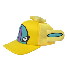 Load image into Gallery viewer, Aimbot Shiny Plush Trucker Hat Yellow