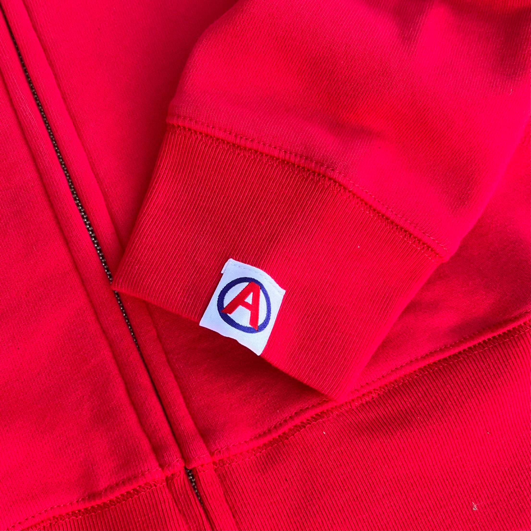 Aimbot Shiny Full Zip Hoodie Red