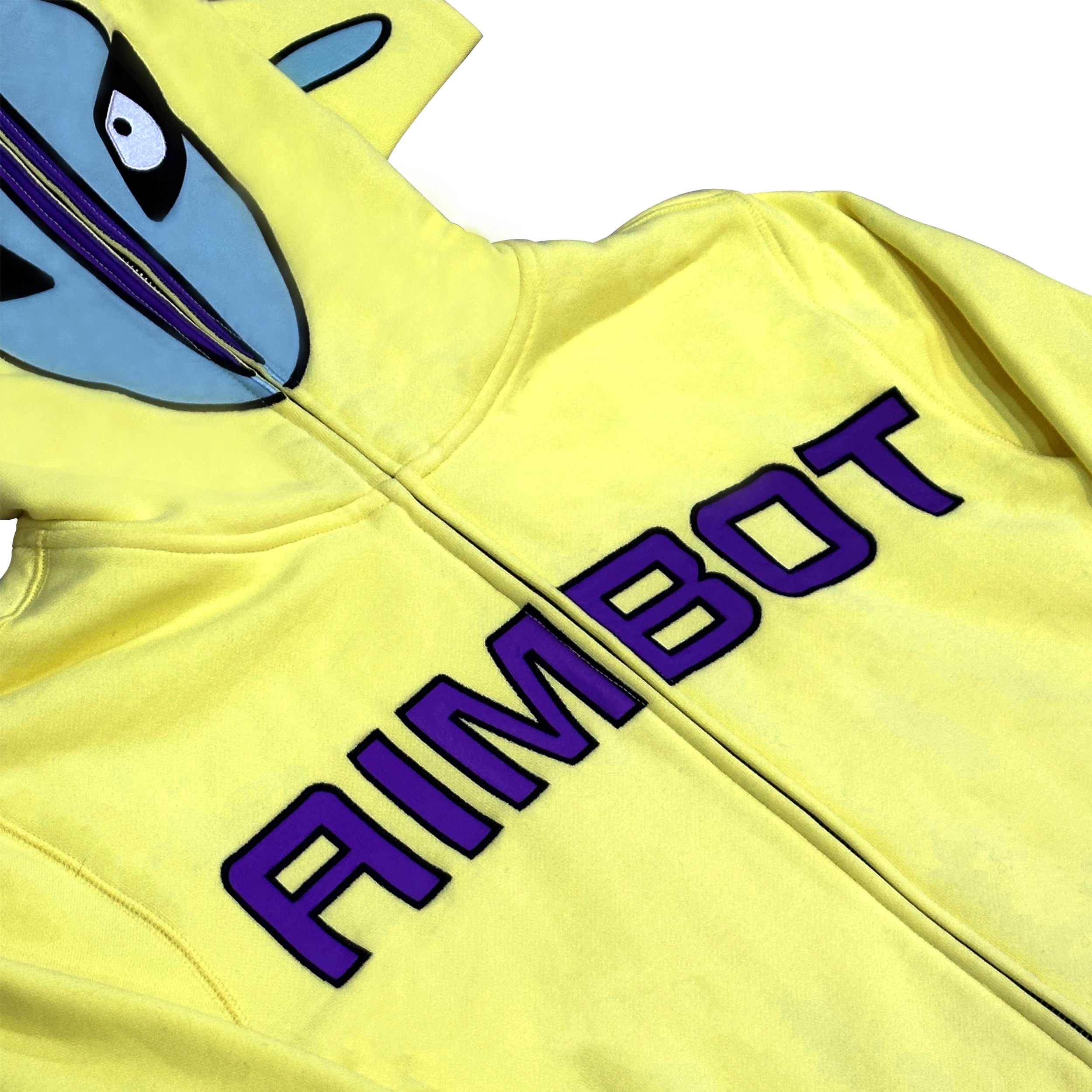 Aimbot Shiny Full Zip Hoodie Yellow