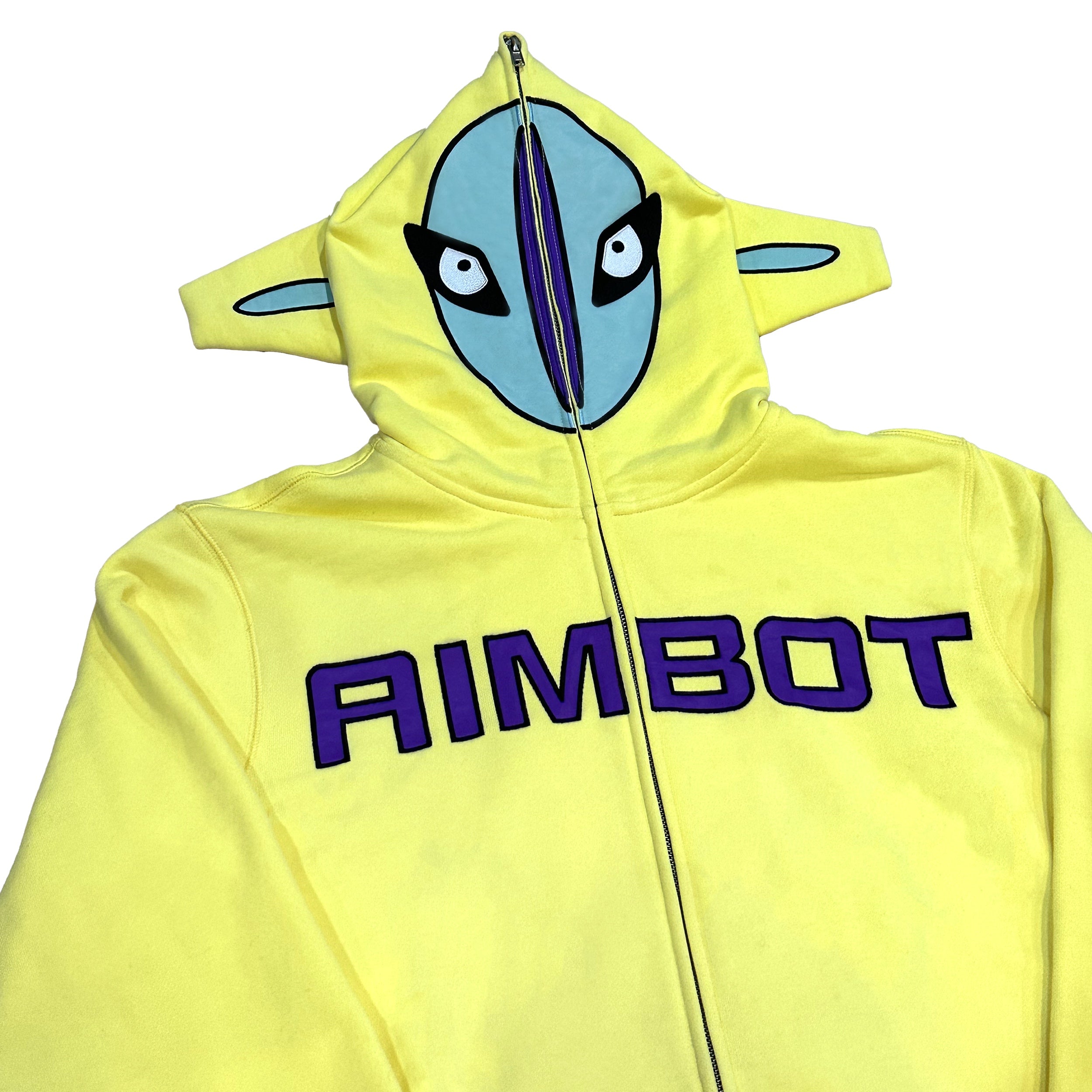 Aimbot Shiny Full Zip Hoodie Yellow