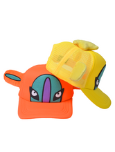 Load image into Gallery viewer, Aimbot Shiny Plush Trucker Hat Yellow
